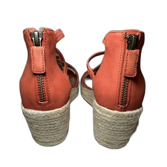 Eileen Fisher Wanda Wedge Orange Leather Espadrille Sandals‎ Womens SIZE 5.5 - Picture 4 of 5